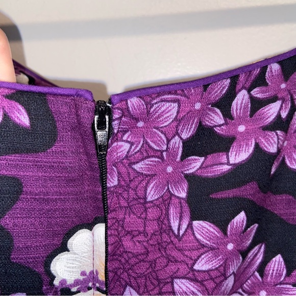 Hilo Hattie Dress Womens Medium Purple Floral Maxi Long USA Hawaiian Tropical - Picture 10 of 12